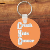 "Crush Kids Cancer" Orange Schlüsselanhänger (Vorderseite)