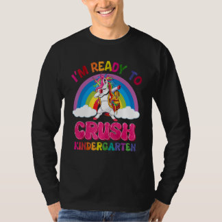 Crush Kindergarten Dabbing Unicorn Back to School  T-Shirt