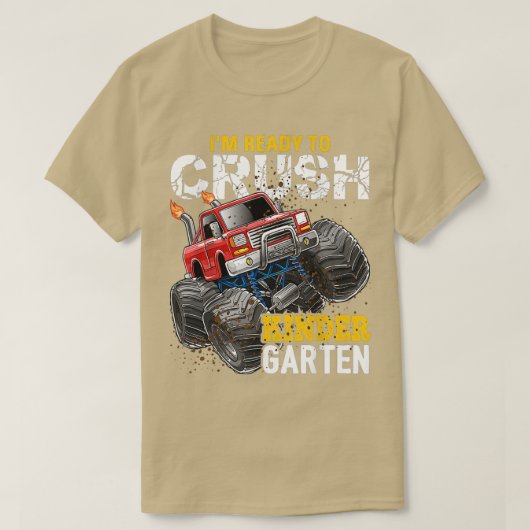 Crush Kindergarten Monster Truck Back to School Bo T-Shirt (Design vorne)