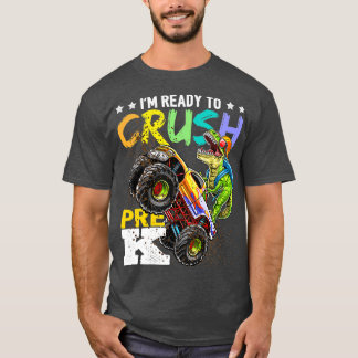 Crush PreK Dinosaurier Monster Truck Zurück zur Sc T-Shirt