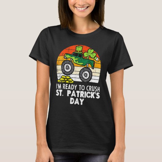 Crush St Patricks Day Monster Truck Paddys Toddler T-Shirt (Vorderseite)