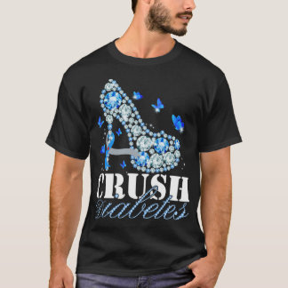 Crush Typ 1 Diabetes Awareness Blue Butterfells H T-Shirt