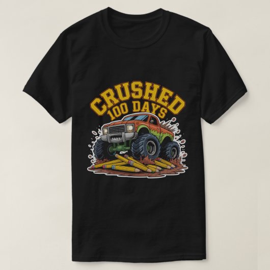  Crushed 100 Days of School Monster Truck Shirt Bo (Design vorne)