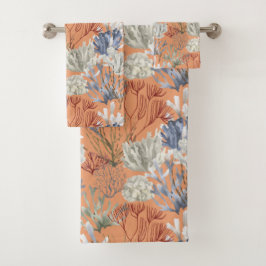 Crushed Apricots Solid mit Unterwasserdruck Badhandtuch Set