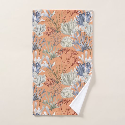 Crushed Apricots Solid mit Unterwasserdruck Badhandtuch Set (Handtuch)