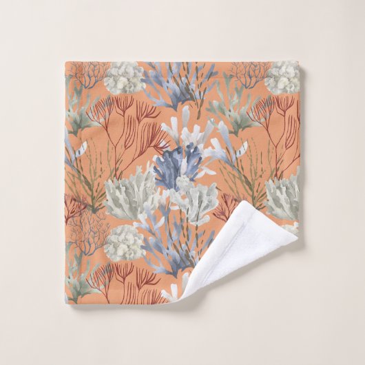 Crushed Apricots Solid mit Unterwasserdruck Badhandtuch Set (Waschlappen)