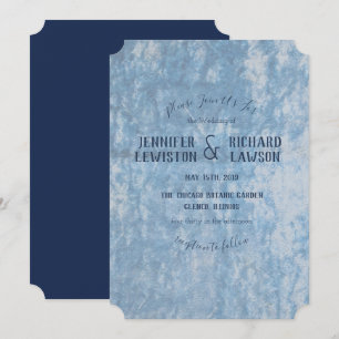 Crushed Blue Velvet Wedding Einladung