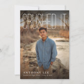 Crushed It PhotoPop Graduation Party Einladung (Vorderseite)