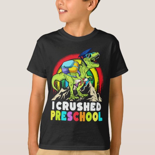 Crushed Preschool Dinosaur T Rex Graduation cap T-Shirt (Vorderseite)