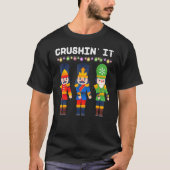 Crushin It Flossing Nutcracker Christmas Dance T-Shirt (Vorderseite)