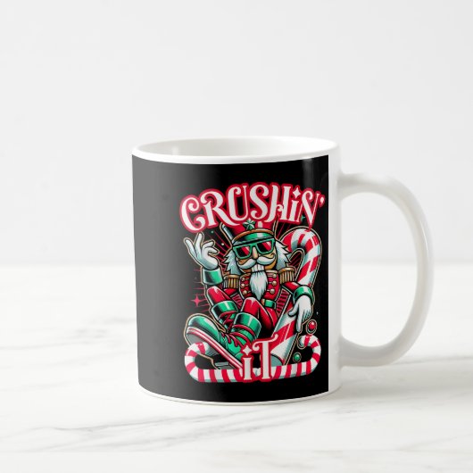 Crushin' It Nutcracker Xmas Funny Christmas Men Wo Kaffeetasse (Rechts)