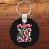 Crushin' It Nutcracker Xmas Funny Christmas Men Wo Schlüsselanhänger (Vorderseite)