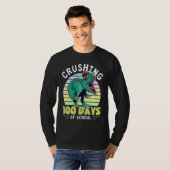 Crushing 100 Days of School Dinosaur Rex Dino Boys T-Shirt (Vorne ganz)