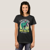 Crushing 100 Days of School Dinosaur Rex Dino Boys T-Shirt (Vorne ganz)