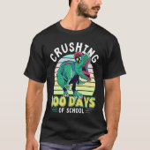 Crushing 100 Days of School Dinosaur Rex Dino Boys T-Shirt (Vorderseite)