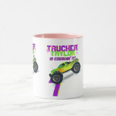 Crushing it MONSTER TRUCK PINK Birthday Age NAME Tasse (Zentrum)