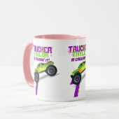 Crushing it MONSTER TRUCK PINK Birthday Age NAME Tasse (Vorderseite Links)