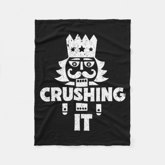 Crushing It Nutcracker Funny Retro Christmas Festi Fleecedecke (Vorderseite)