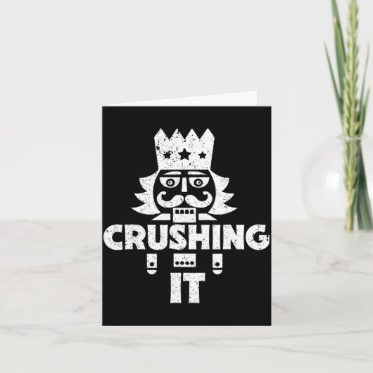 Crushing It Nutcracker Funny Retro Christmas Festi Karte (Vorderseite)