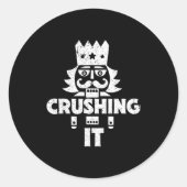 Crushing It Nutcracker Funny Retro Christmas Festi Runder Aufkleber (Vorderseite)
