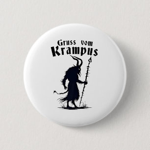 Cruss Vom Krampus Christmas Xmas Devil Spooky Button