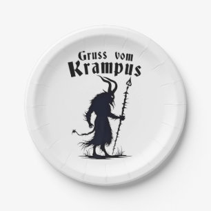 Cruss Vom Krampus Christmas Xmas Devil Spooky Pappteller