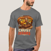 Crust Issues Funny Retro Pizza Therapy T-Shirt (Vorderseite)