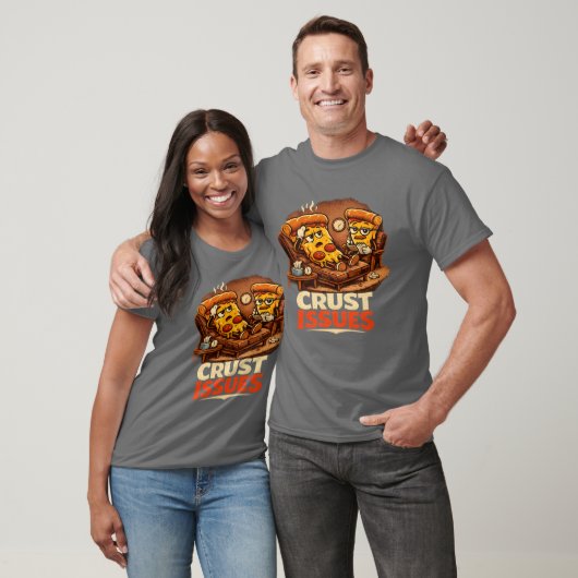 Crust Issues Funny Retro Pizza Therapy T-Shirt (Unisex)