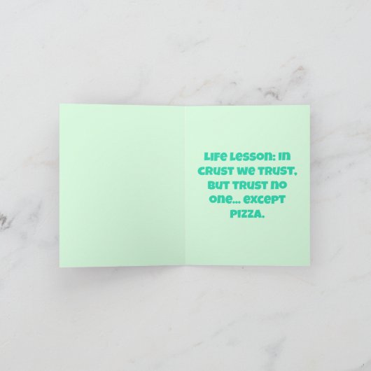 Crust No one - Funny Trust Themed Pizza Karte (Innenseite)