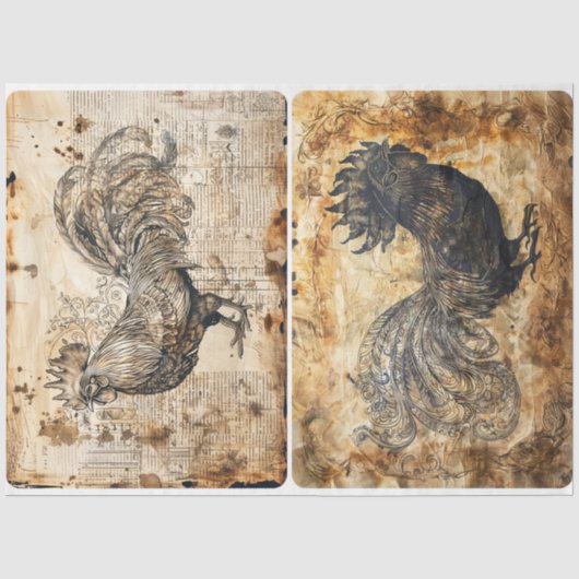 Crusty Rust Roosters Seidenpapier (Vorderseite)