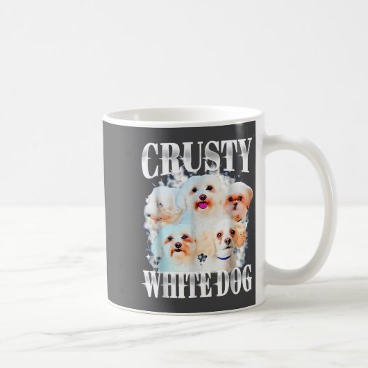 Crusty White Dog Funny For Men Women Kaffeetasse (Rechts)