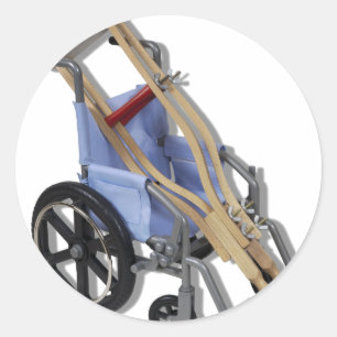 CrutchesWheelchair081210 Runder Aufkleber