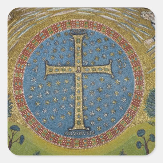 Crux gemmata quadratischer aufkleber (Vorderseite)