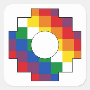 Cruz Andina - Tawa Chakana - Huipala - Qulla Suyu Quadratischer Aufkleber