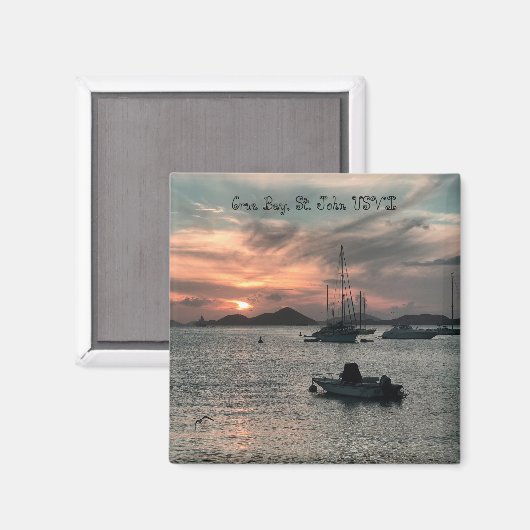 Cruz Bay Sunset Magnet (Vorderseite/Rückseite)