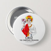 Cruz der christliche Kreuzfahrer Button (Vorne & Hinten)