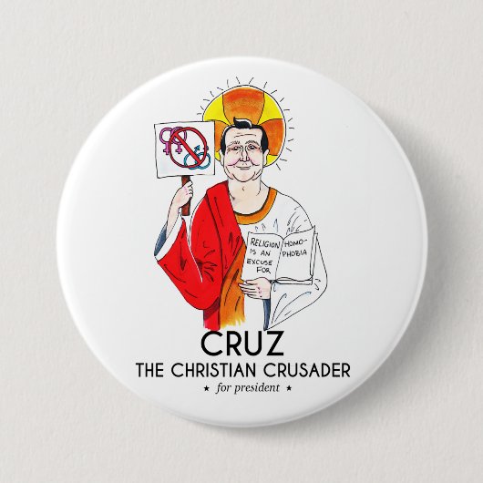 Cruz der christliche Kreuzfahrer Button (Vorderseite)