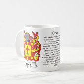 Cruz Familien-Wappen Tasse (Vorderseite Links)