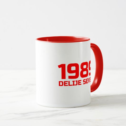 Crveni Tekst Delije Sever 1989 Tasse (VorderseiteRechts)