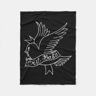 Cry Baby Tattoo Ästhetische Crybaby Bird Fleecedecke