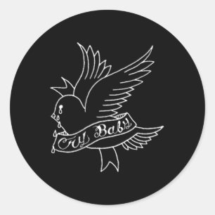 Cry Baby Tattoo Ästhetische Crybaby Bird Runder Aufkleber