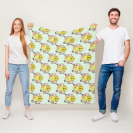 Cry Banana Cat Pattern Fleecedecke