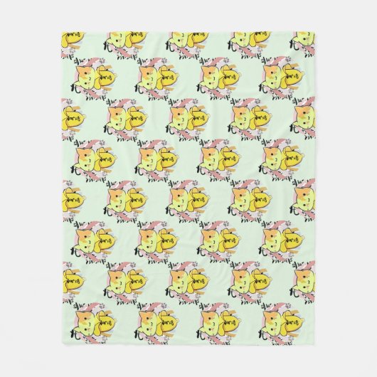 Cry Banana Cat Pattern Fleecedecke (Vorderseite)