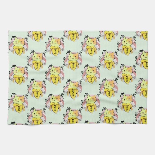 Cry Banana Cat Pattern Geschirrtuch (Horizontal)
