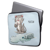 Cry Cat individuelle Name & Color Laptop Ärmel Laptopschutzhülle (Vorderseite Links)