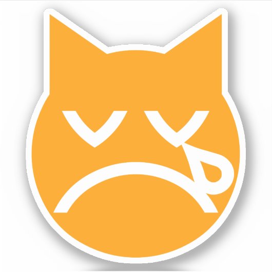 Cry Emoji Cat Aufkleber (Vorderseite)