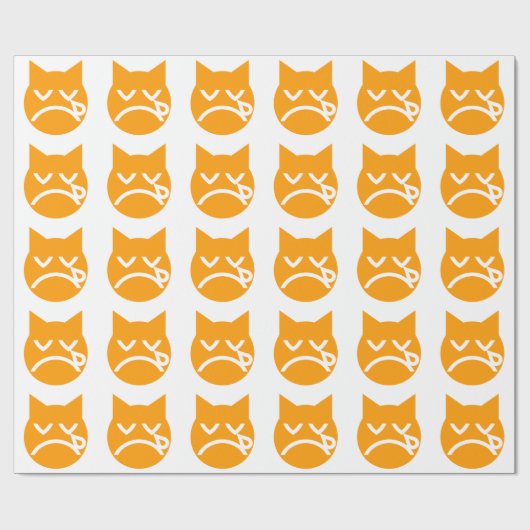 Cry Emoji Cat Geschenkpapier (Flach)