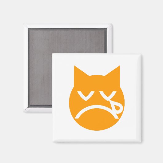 Cry Emoji Cat Magnet (Vorderseite/Rückseite)