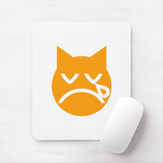 Cry Emoji Cat Mousepad (Mit Mouse)