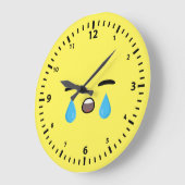 Cry Emoji Große Wanduhr (Winkel)